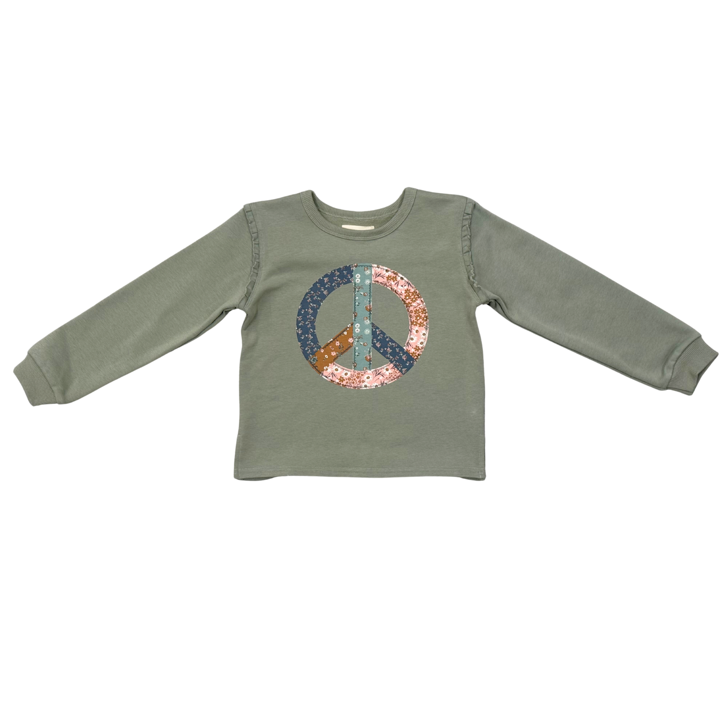Patchwork Peace Sweatshirt, Avery & Alexander tween girls sweatshirt, sizes 7-12