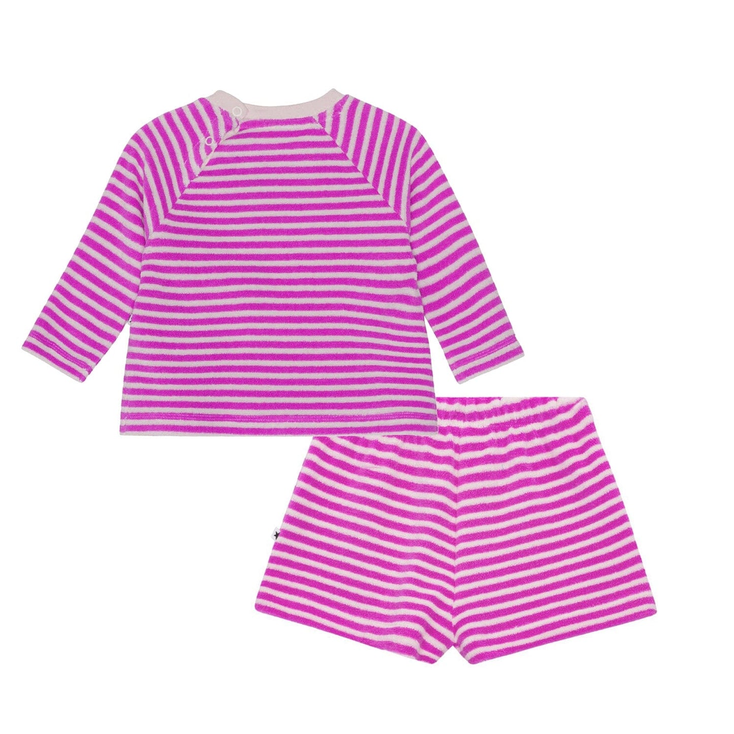 Purple Stripe Terry Top 120 BABY GIRLS APPAREL Molo 
