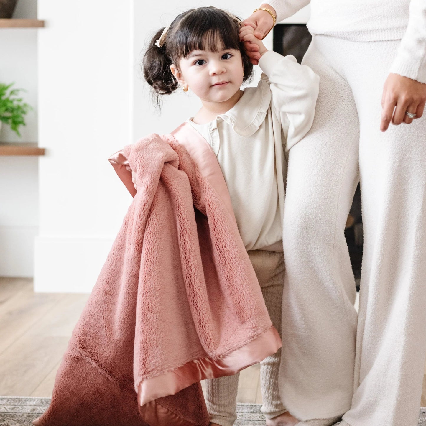 Satin Border Receiving Blanket 191 GIFT BABY Saranoni Dusty Peach