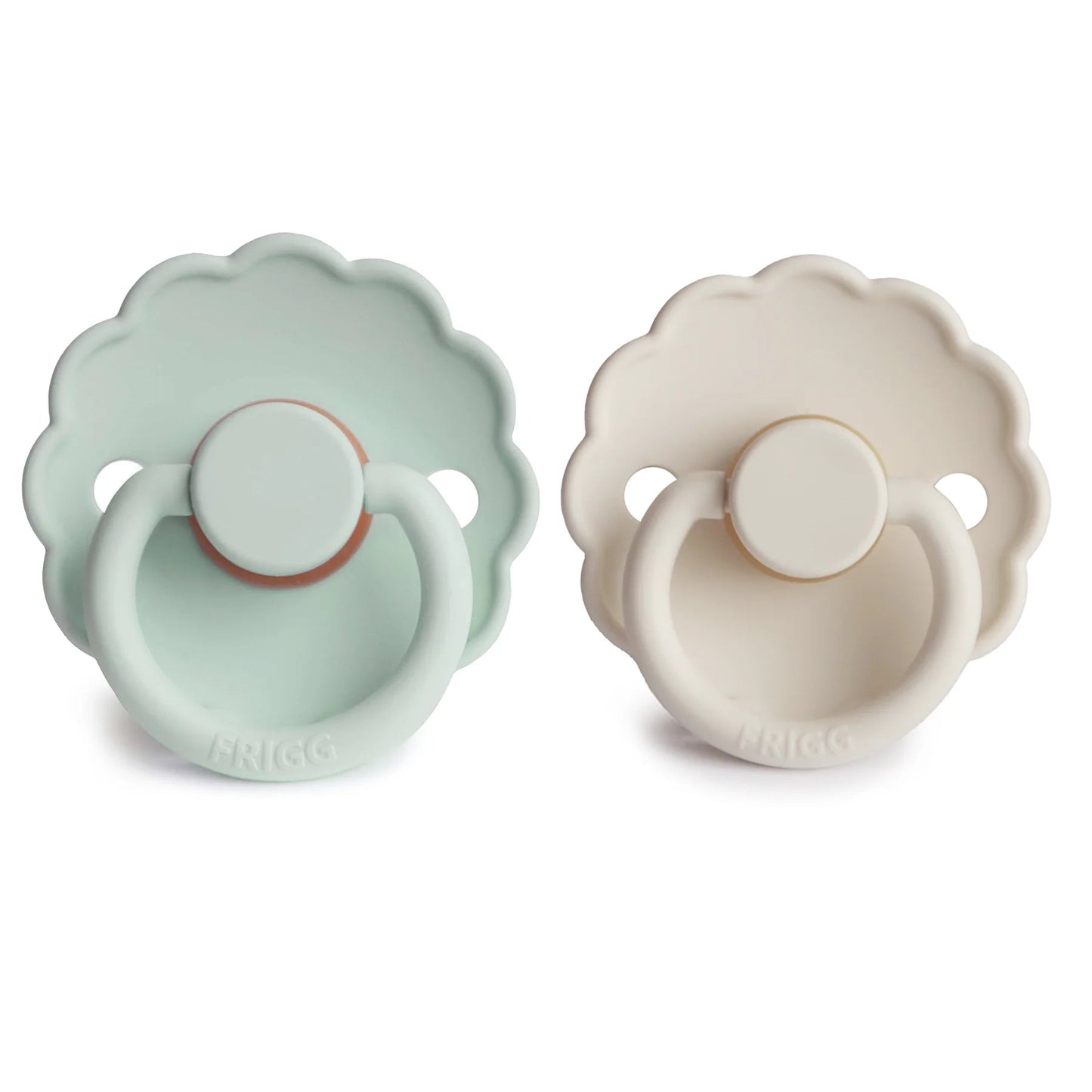 Seafoam/Cream Daisy Rubber Pacifier Set of 2 180 BABY GEAR Mushie