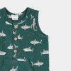 Teal Sharks Tank Romper