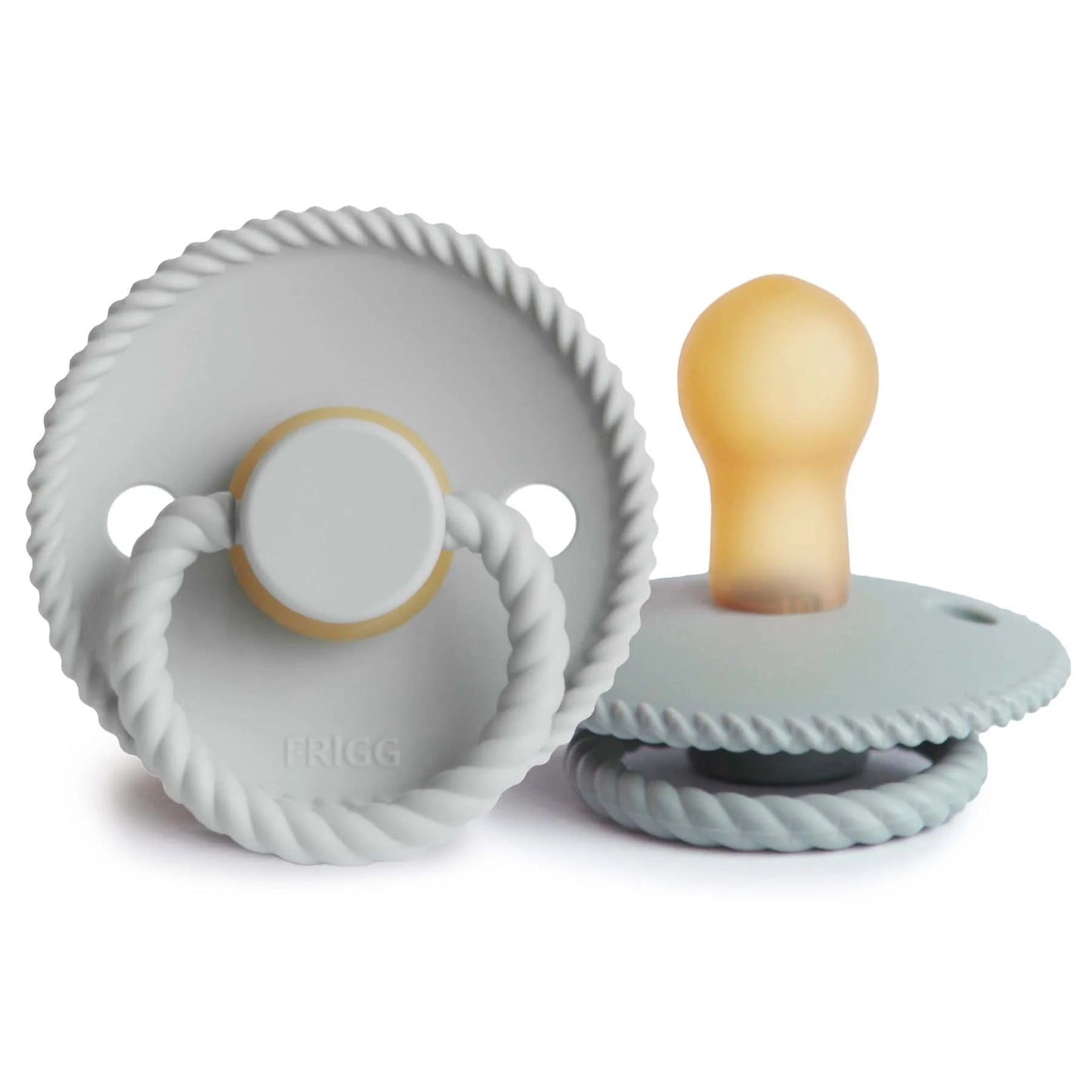 Silver & French Gray Rope Pacifier Set of 2 180 BABY GEAR Mushie 0-6m