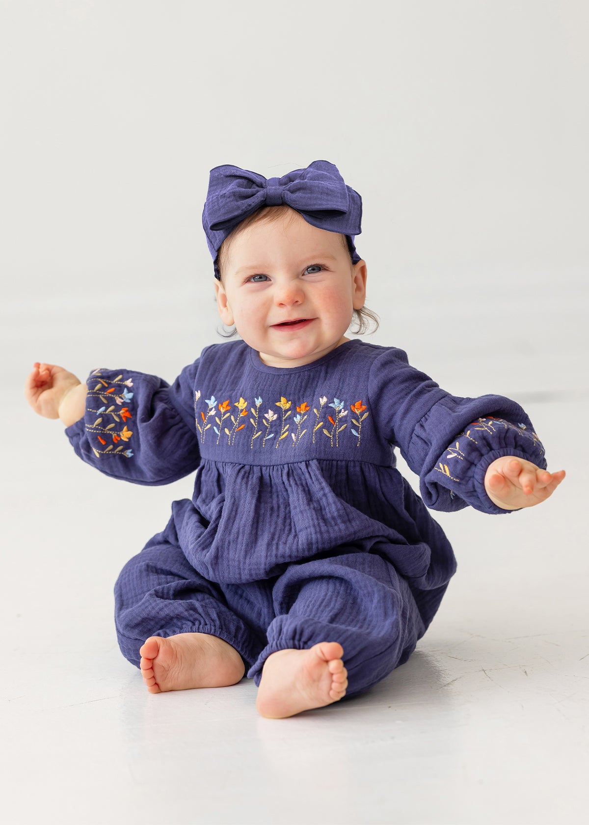Blue Floral Clara Romper