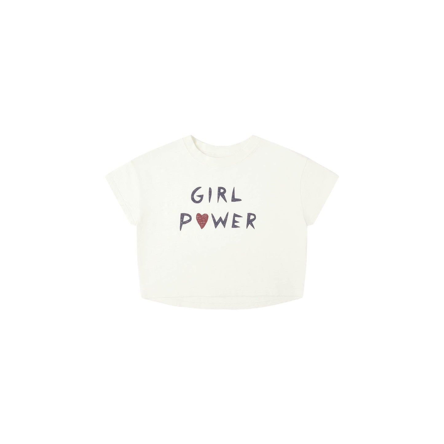 White t-shirt with 'GIRL POWER' text on a white background