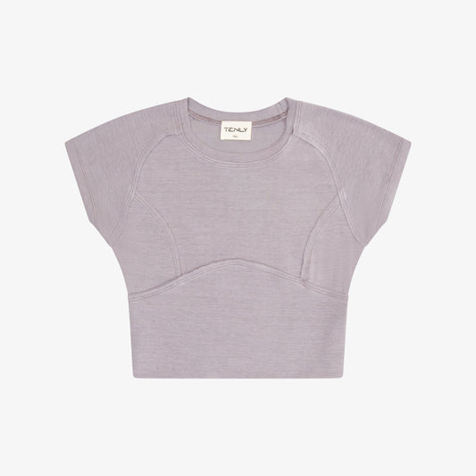 Cobblestone Ribbed Cap Sleeve Tee