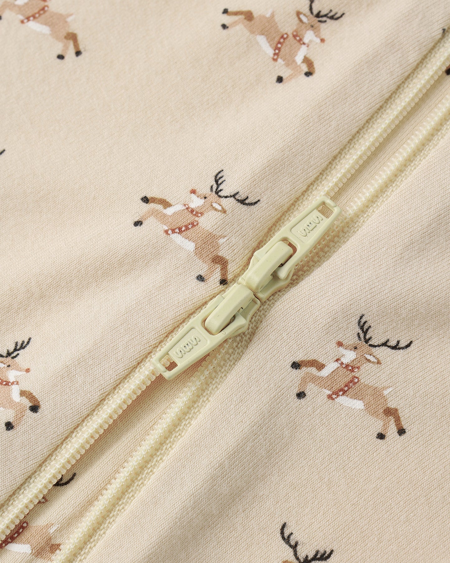 Antique Reindeer Bamboo Zip Footie