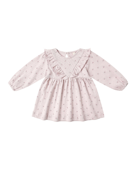 Lilac Ditsy Ruffle Dress