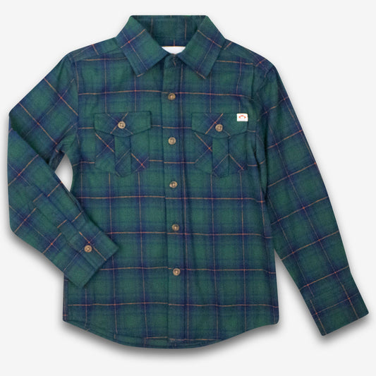 Green plaid shirt on a white background