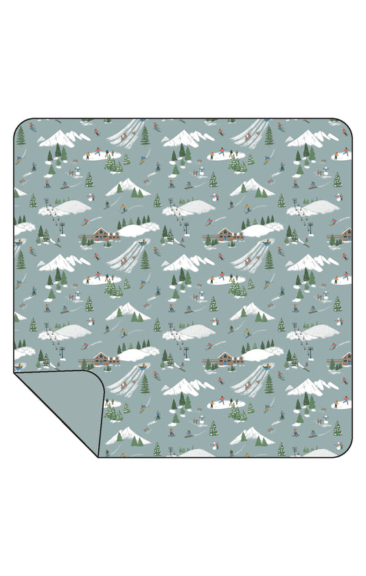 Winter Fun Skiers Swaddle Blanket
