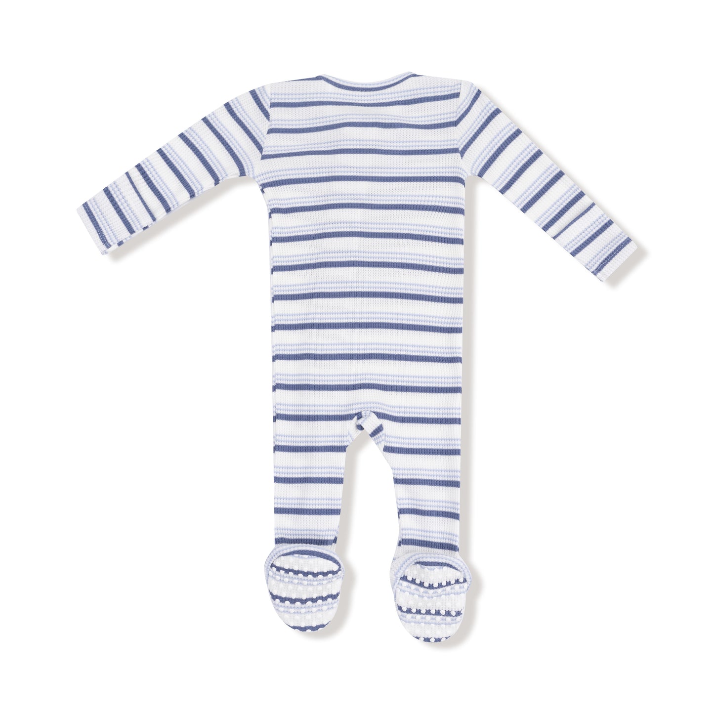 Vintage Blue Stripe Zip Footie