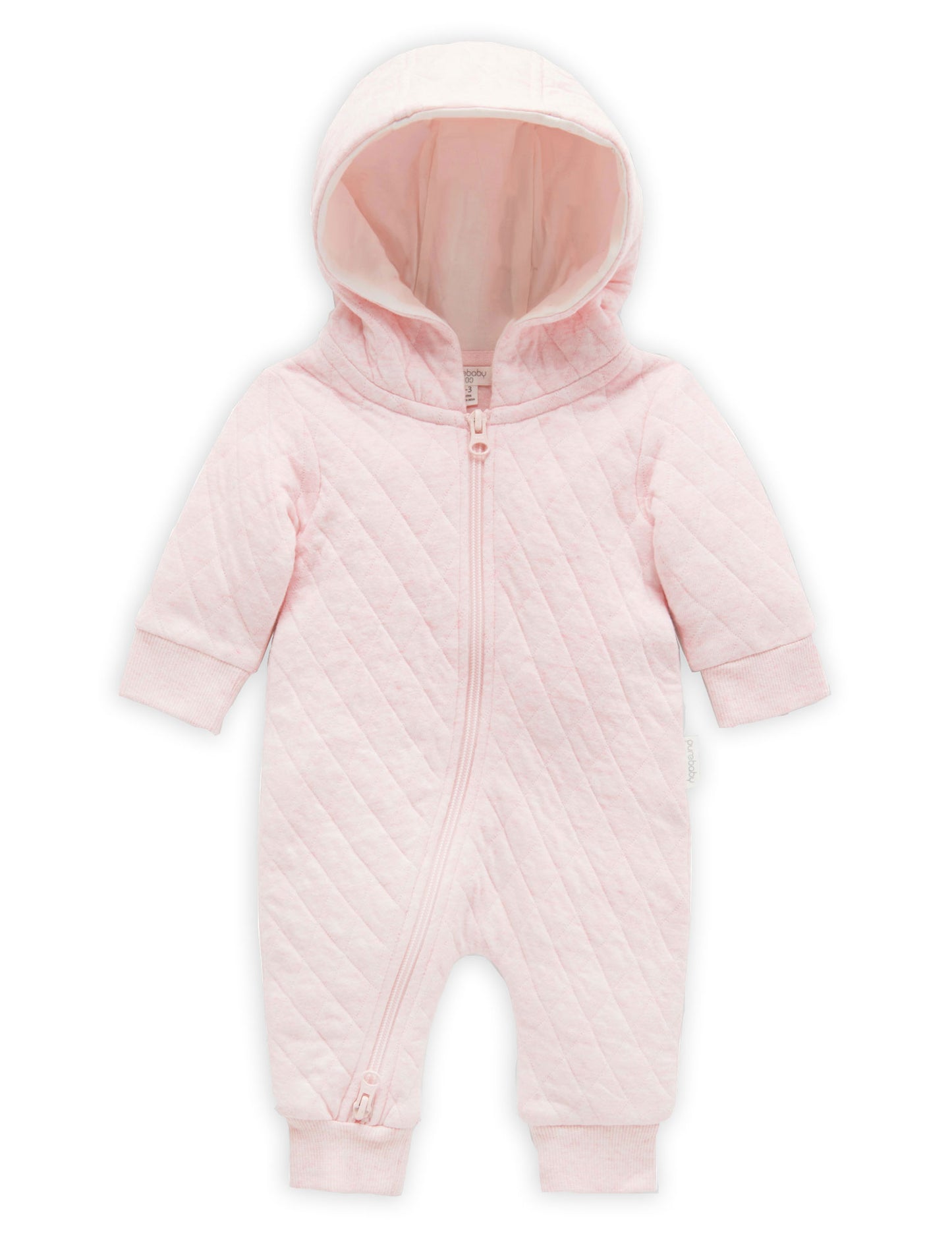 Soft Pink Quilted Hooded Romper