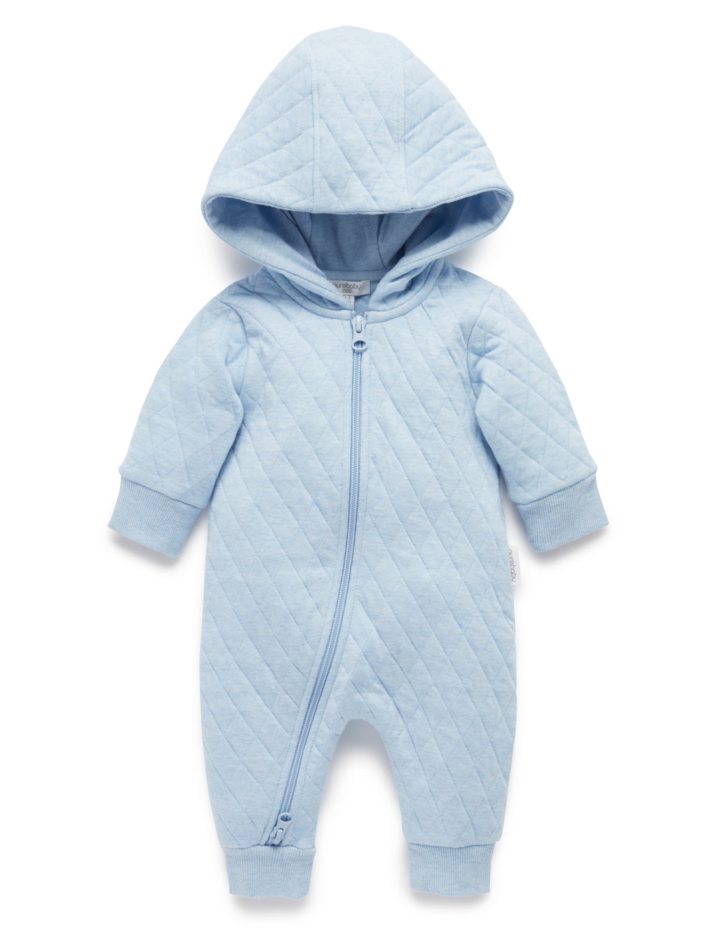 Blue Quilted Hooded Romper
