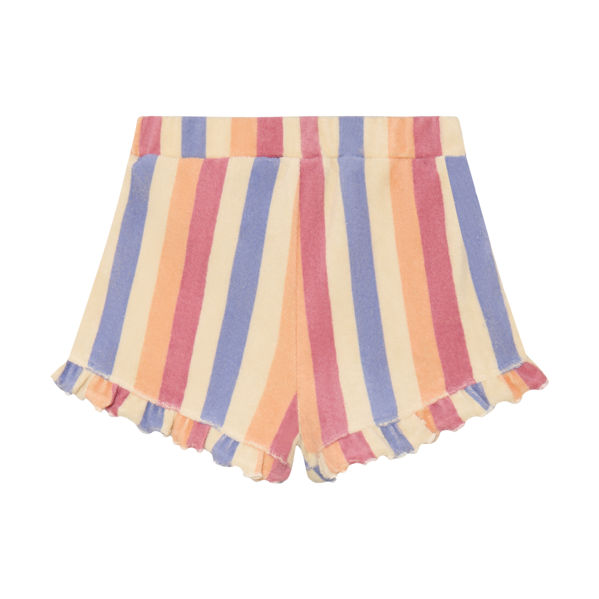 Striped Terry Ruffle Shorts
