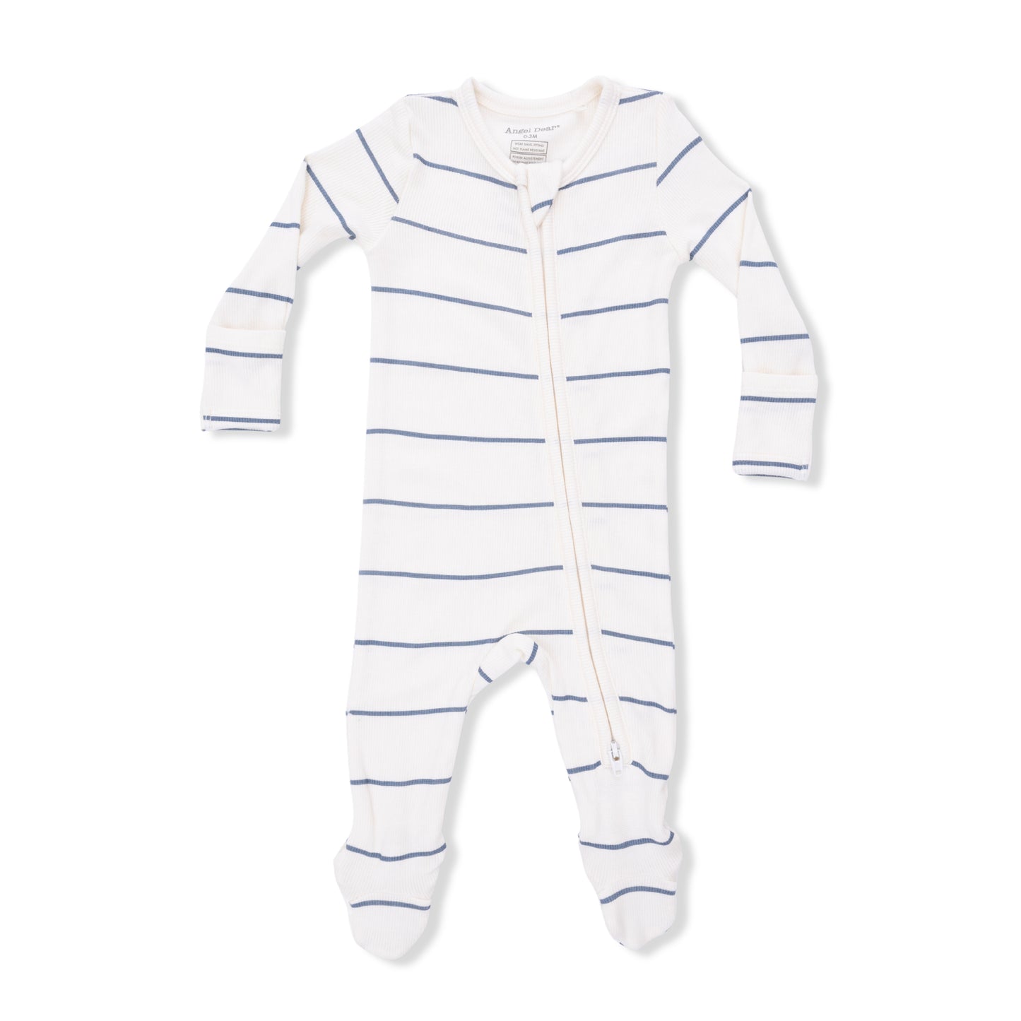 Vintage Stripe Bamboo Zip Footie