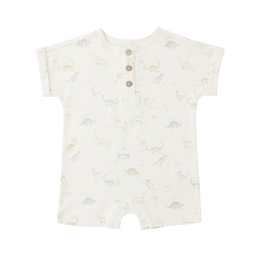 Baby romper with animal pattern on a white background