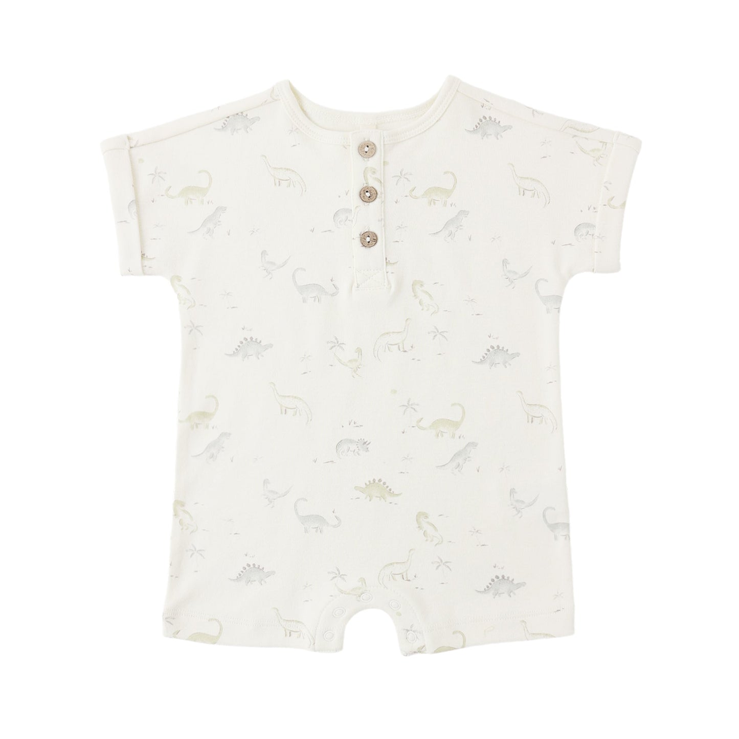 Baby romper with animal pattern on a white background