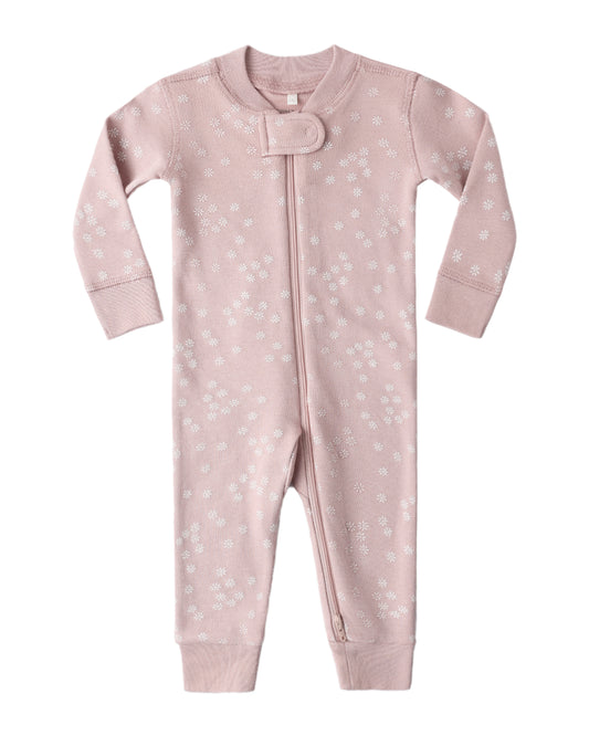 Pink baby onesie with star pattern on a white background