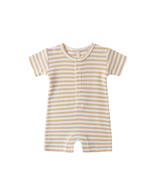 Butterscotch Stripe Henley Romper