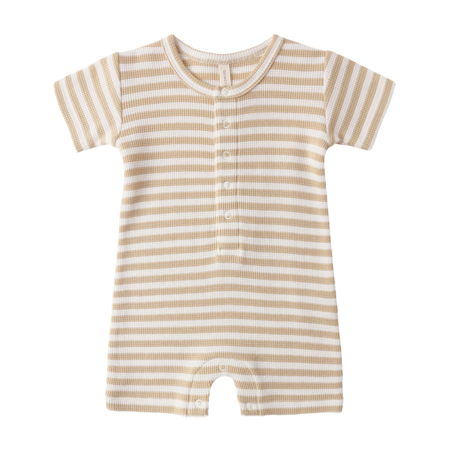 Striped baby romper on a white background