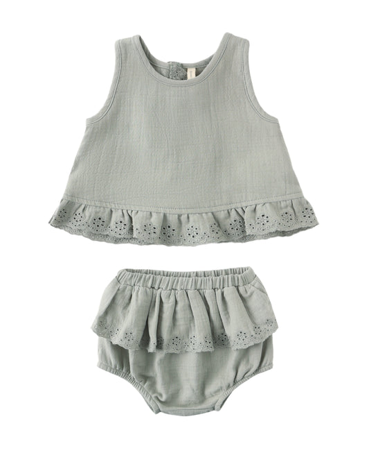 Sage Ruffled Tulip Top Set