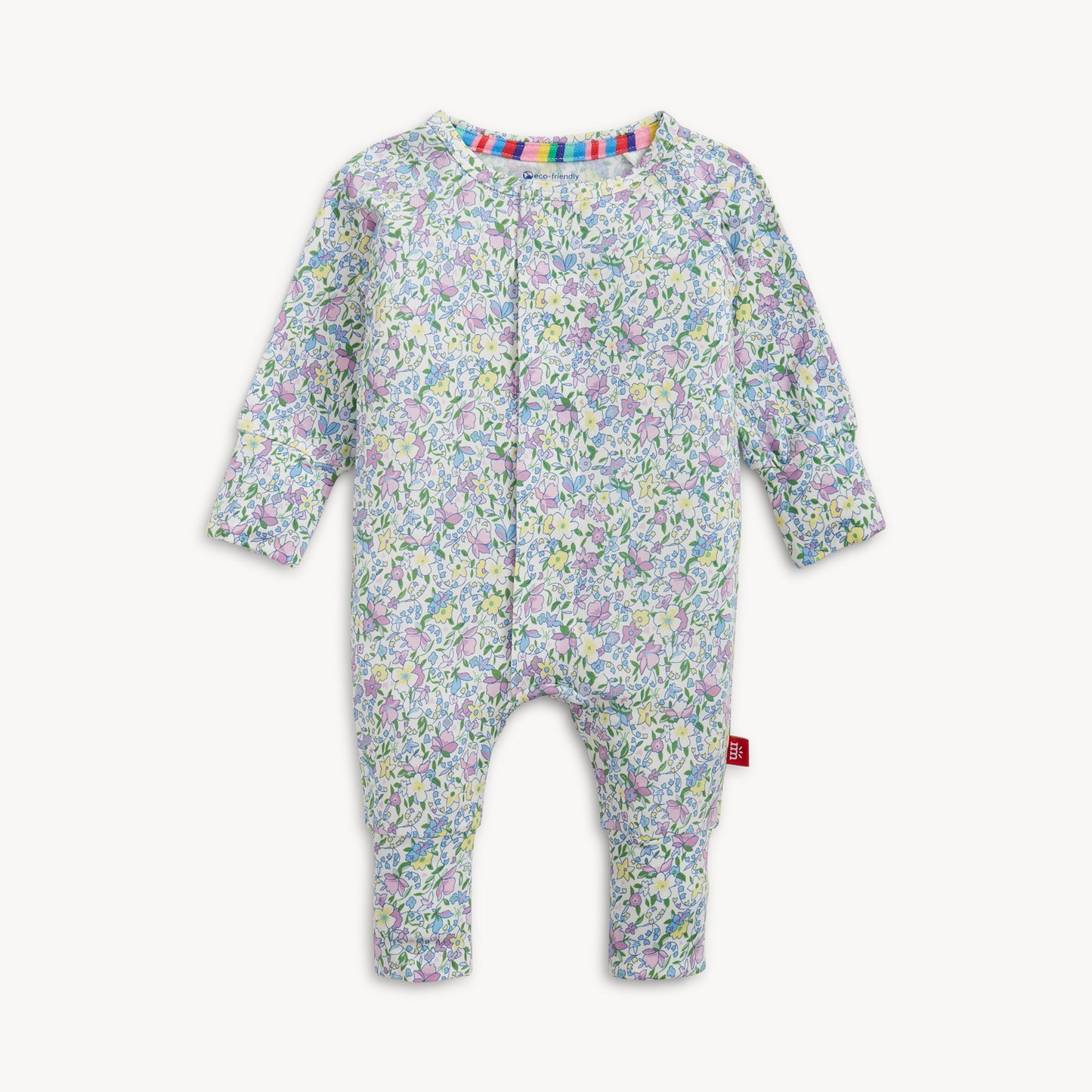 Floral baby onesie on a white background
