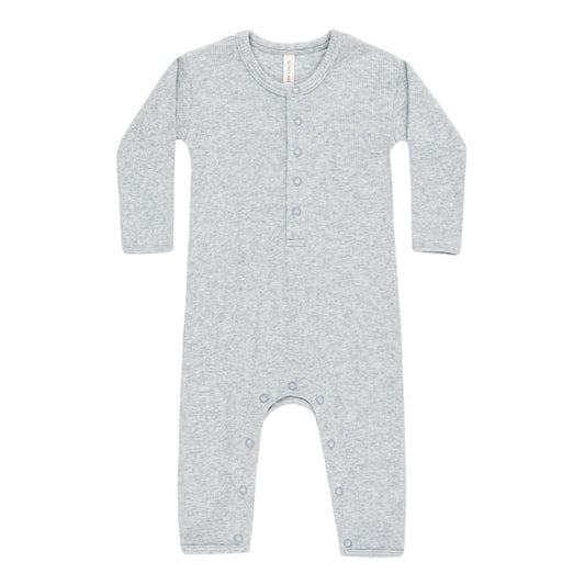 Dusty Blue Ribbed Romper