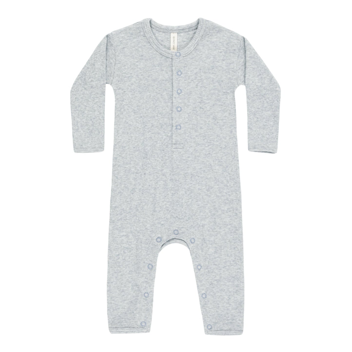 Dusty Blue Ribbed Romper