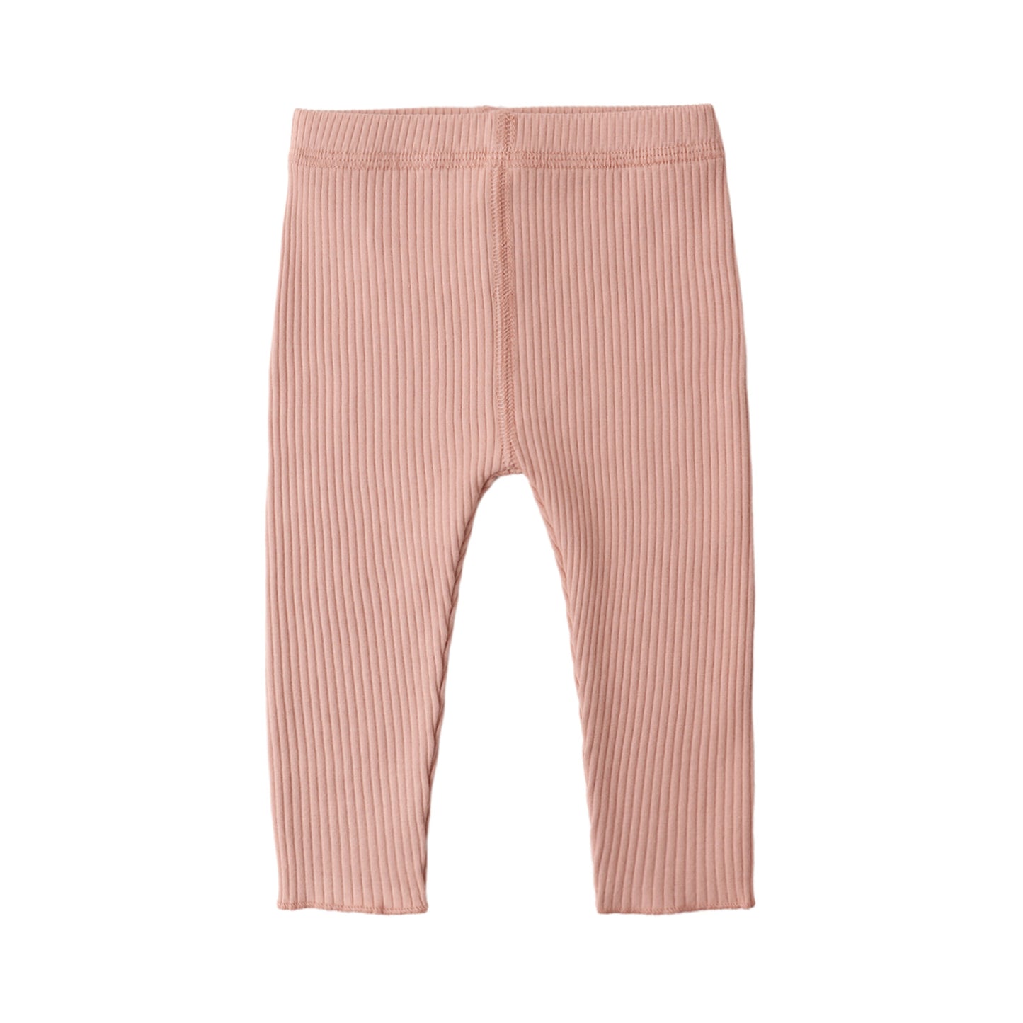 Pink ribbed leggings on a white background