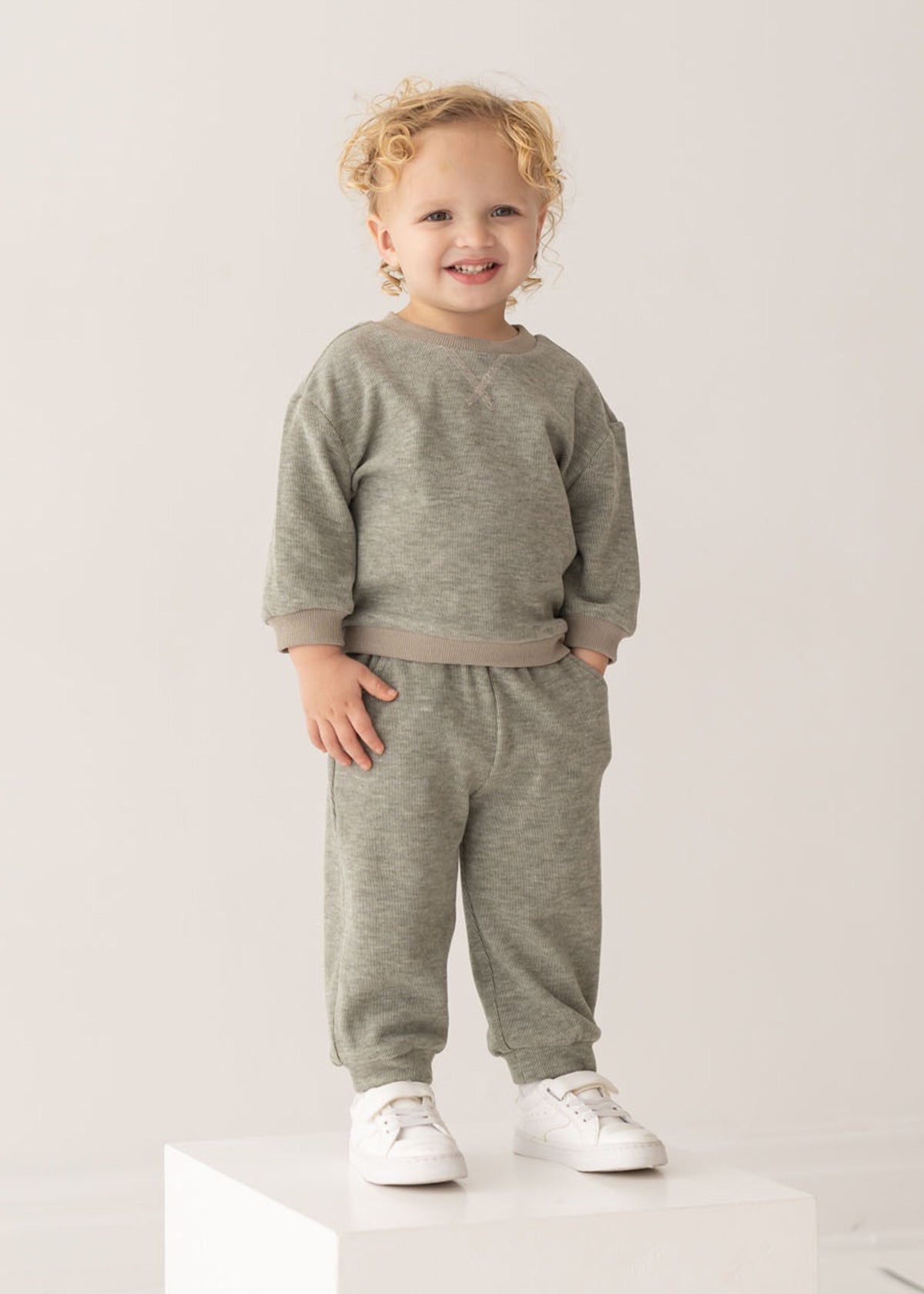 Heather Green Ribbed Set