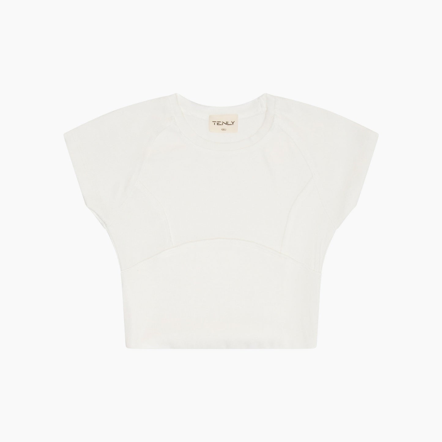 Ecru Ribbed Cap Sleeve Tee