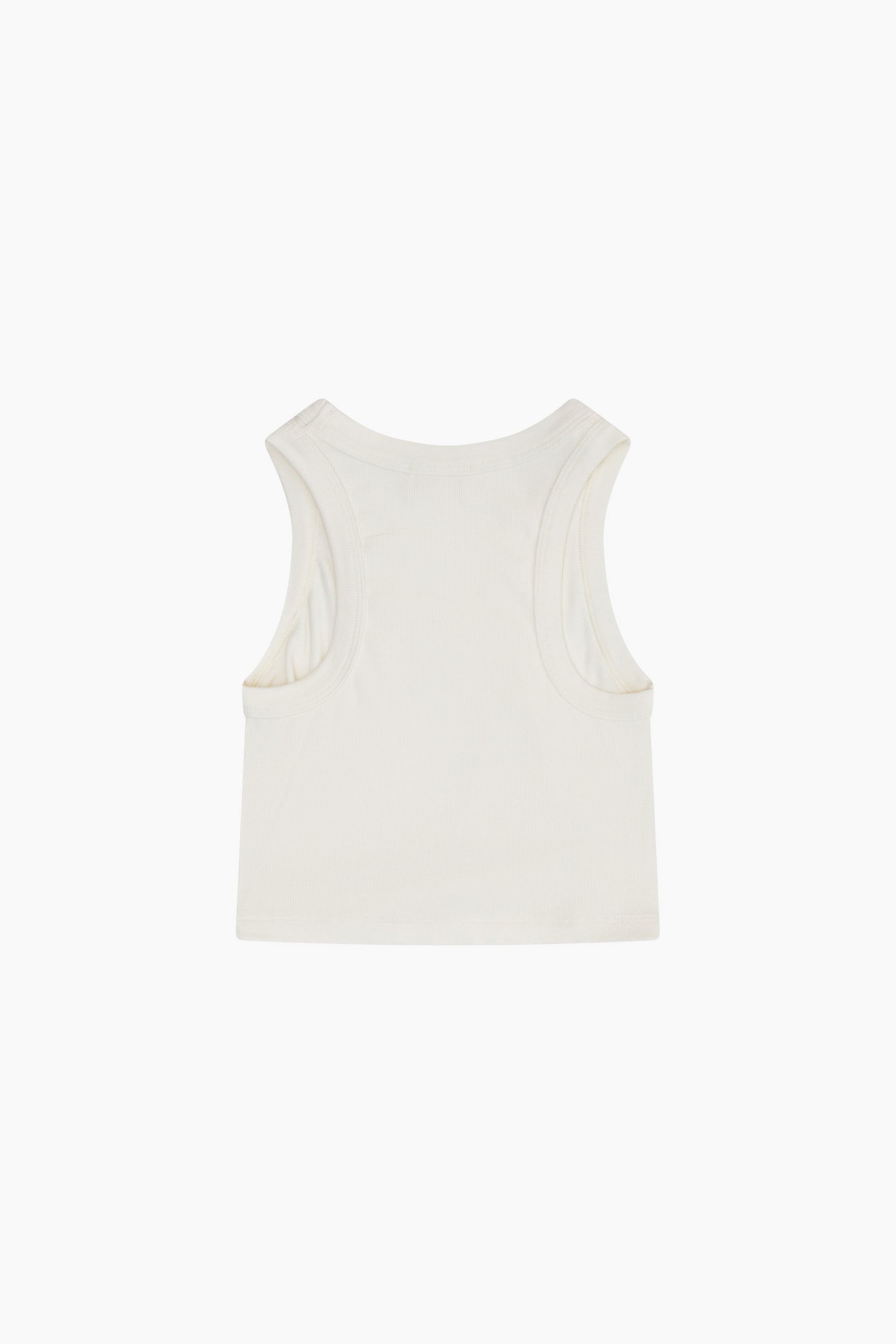 Ecru Shirred Ribbed Tank