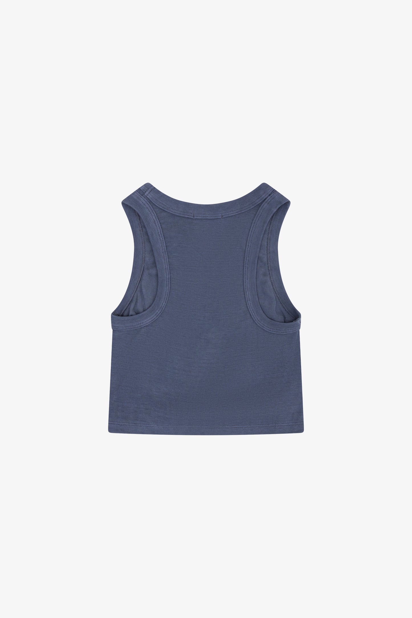 Indigo Shirred Ribbed Tank
