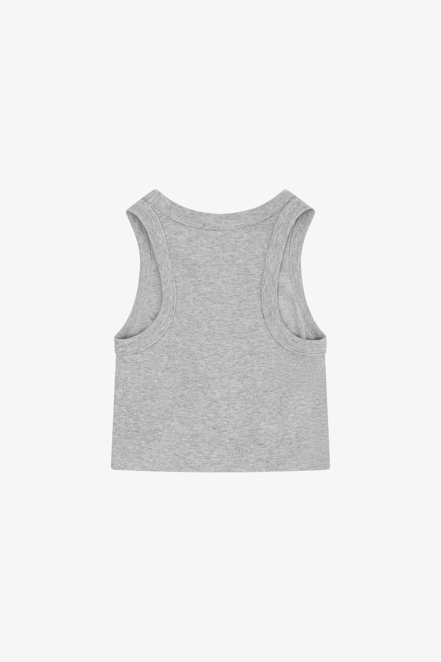 Lt Grey Shirred Ribbed Tank