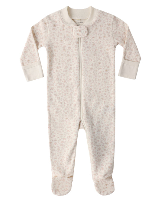 Ivory Blush Ditsy Footie