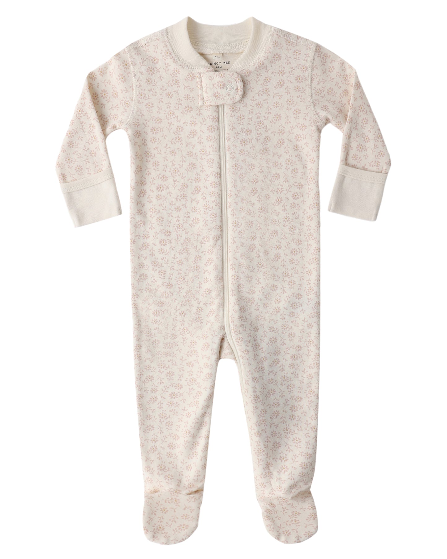 Ivory Blush Ditsy Footie