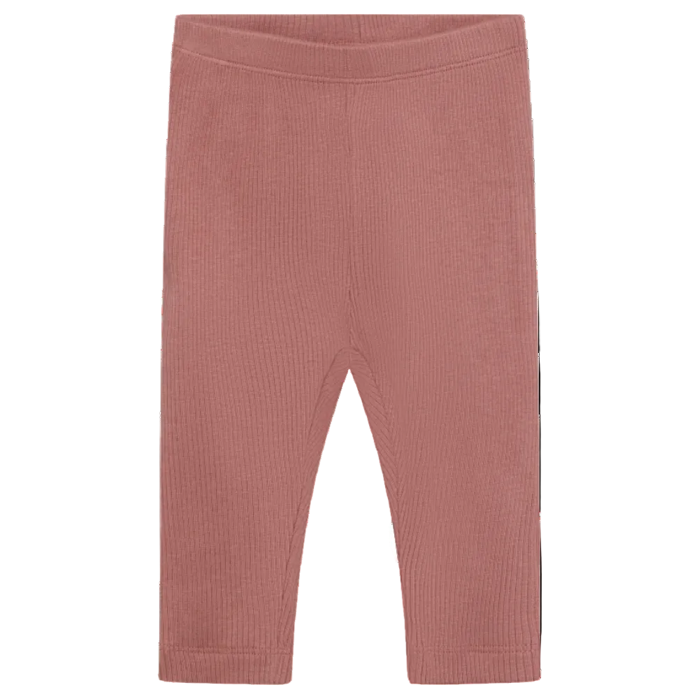Pink ribbed leggings on a white background