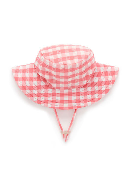 Pink Gingham Swim Hat