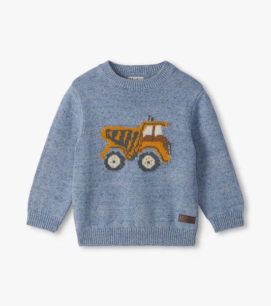 Baby boys dump truck print crew neck sweater by Hatley