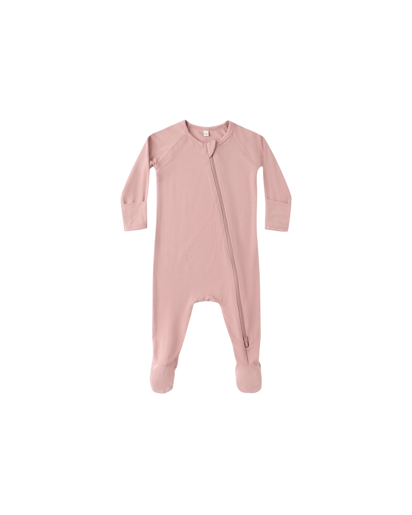 Rose Solid Bamboo Zip Footie