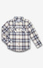Navy Brown Plaid Flannel Shirt