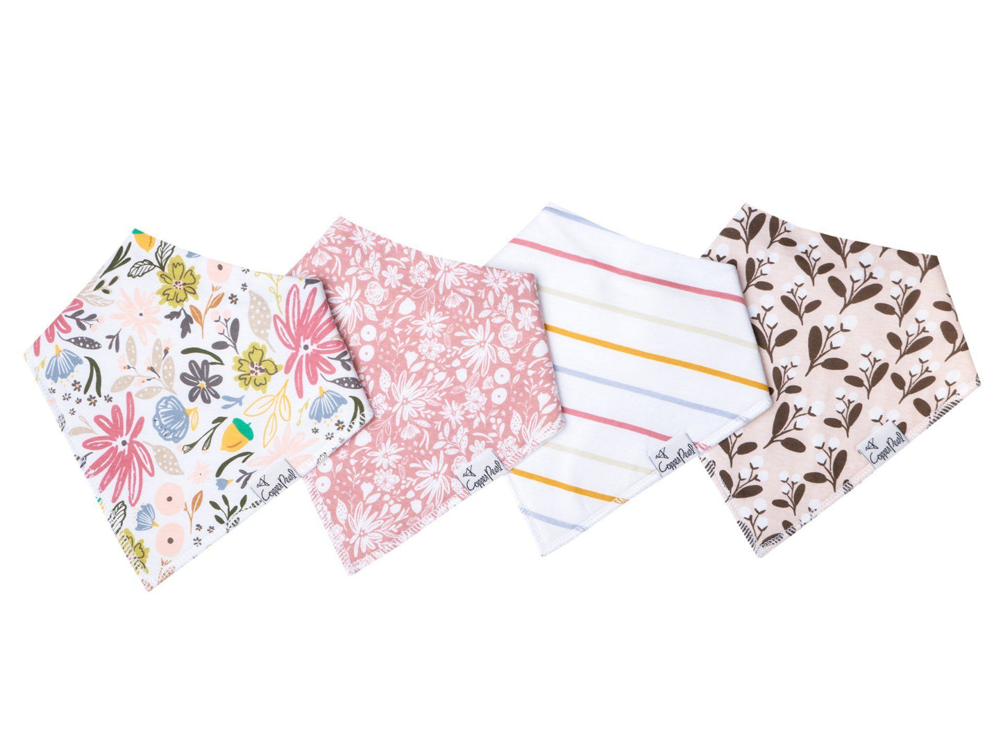 Bib Set Bibs Copper Pearl Olive (Floral w/Acorn)