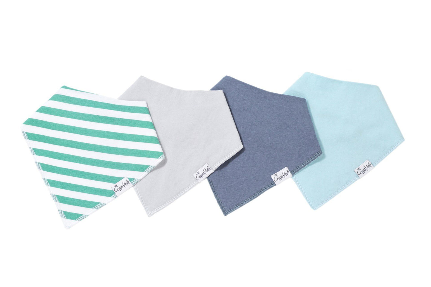 4 Pack Bib Set Bibs Copper Pearl Oxford (Green Stripe)