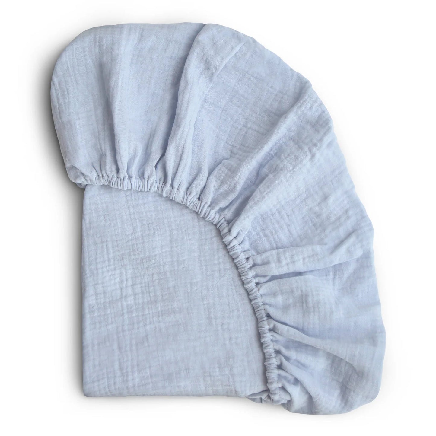 Baby Blue Muslin Crib Sheet 180 BABY GEAR Mushie