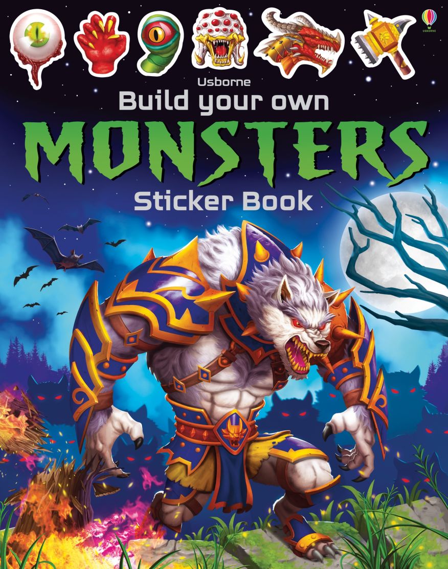 Build Your Own Sticker Book 192 GIFT CHILD Usborne Books Monsters