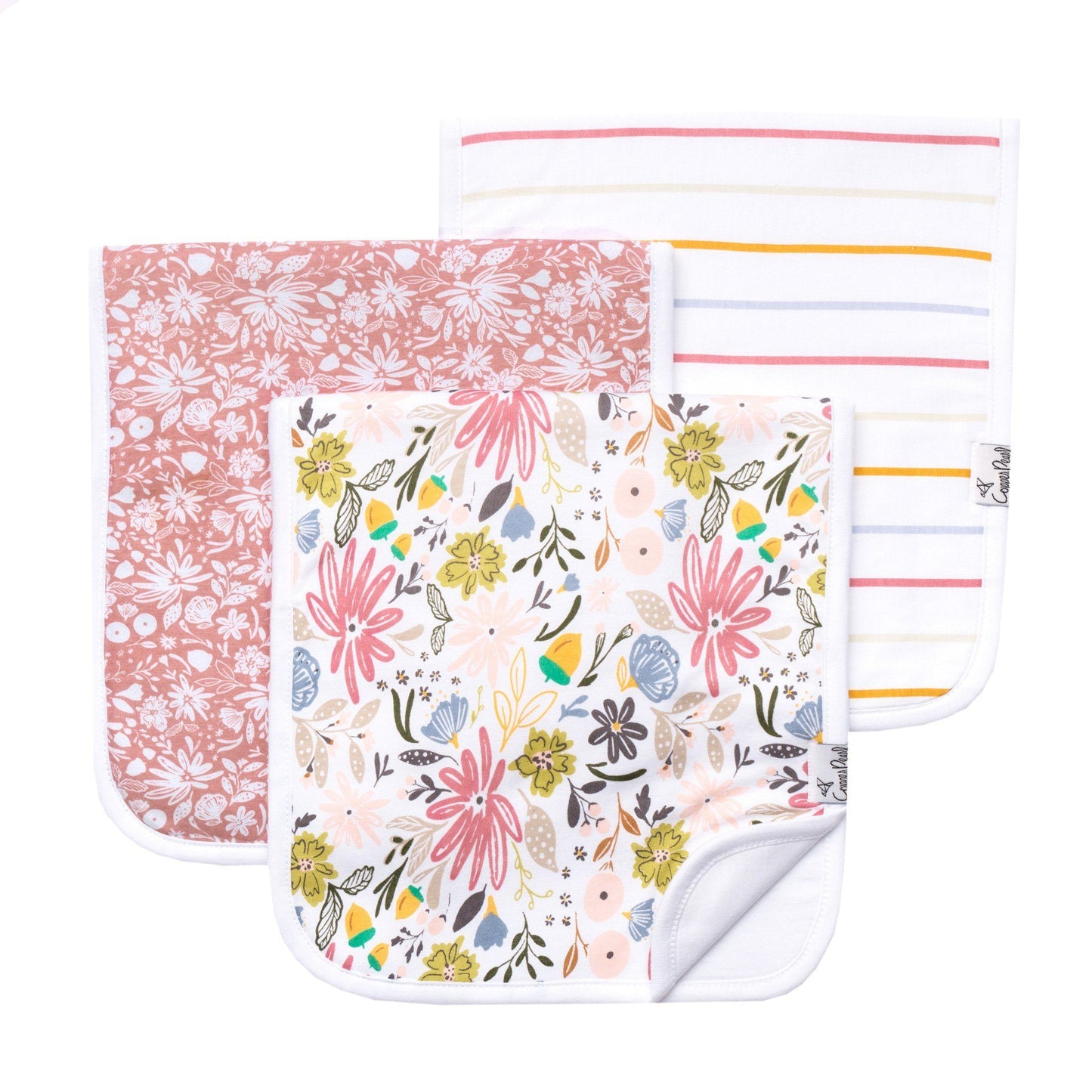 Burp Cloths Burp Cloths Copper Pearl Olive (Floral w/acorns)