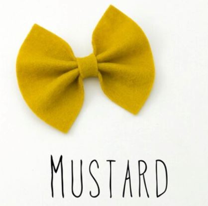 Butterfly Felt Bow Clips 110 ACCESSORIES CHILD AniBabee Mustard