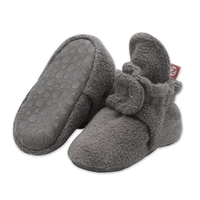 Dark Grey Fleece Bootie - Pitter Patter