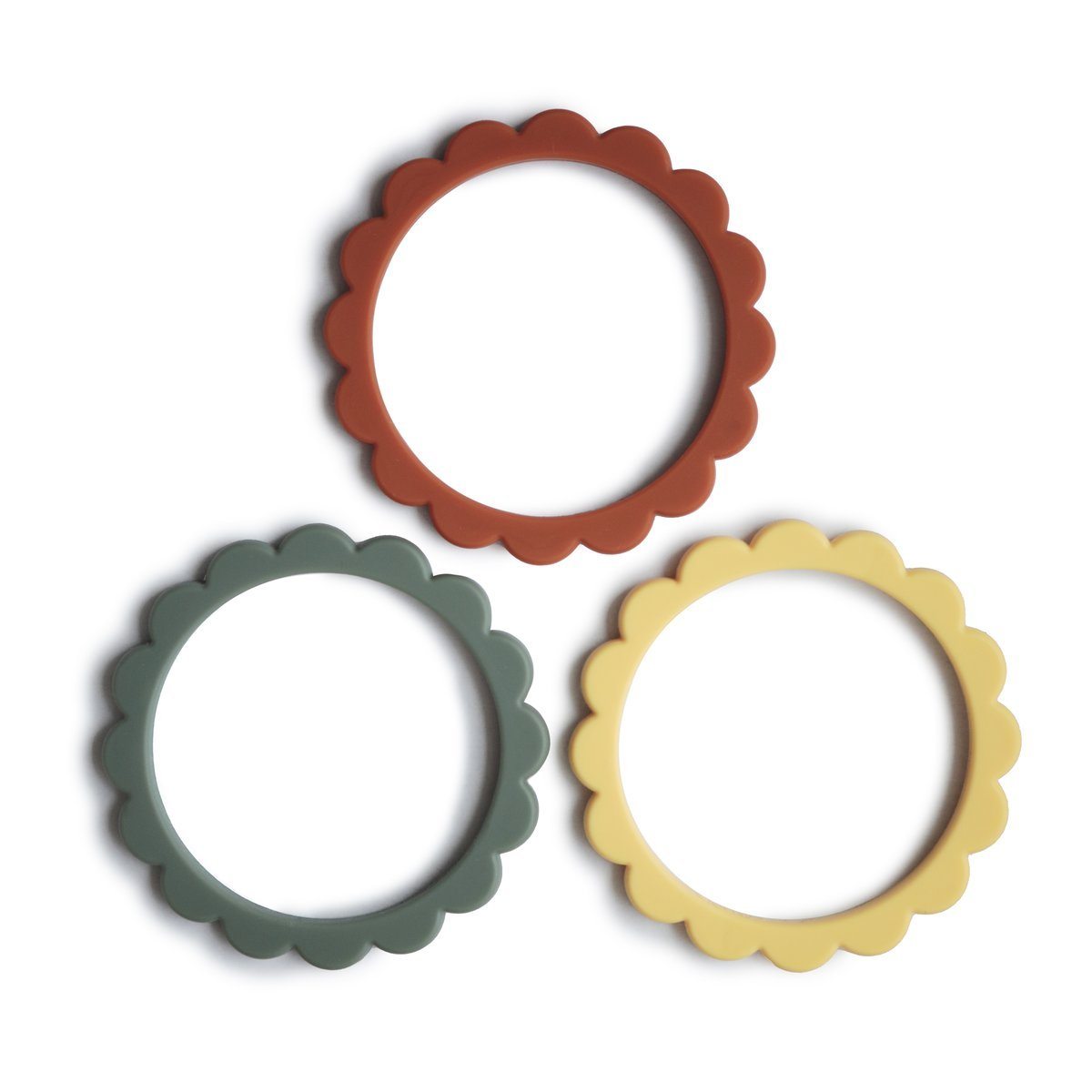 Flower Teething Bracelets 180 BABY GEAR Mushie Sunshine/Thyme/Clay