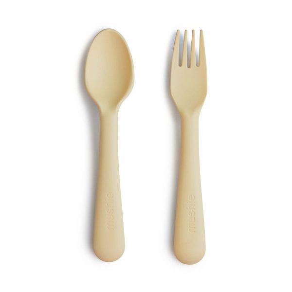 Fork and Spoon Set 180 BABY GEAR Mushie Daffodil