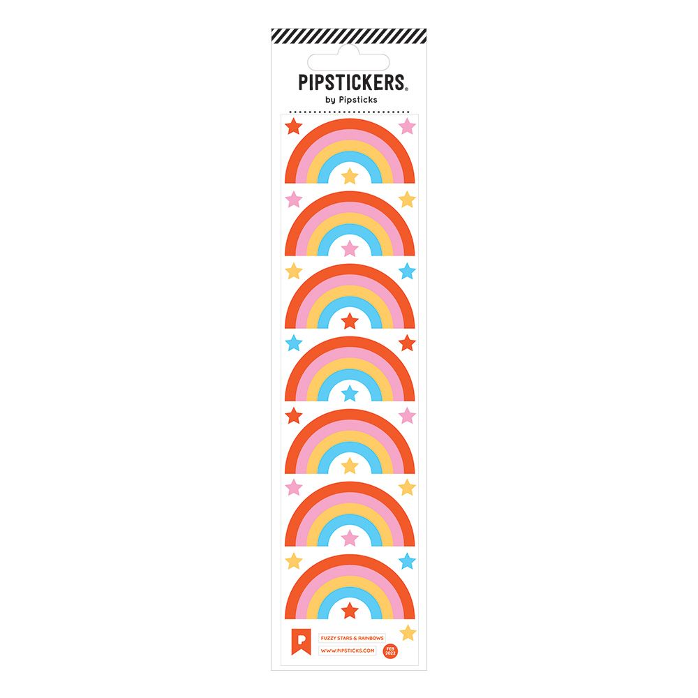 Fuzzy Stars & Rainbows Sticker Sheet 196 TOYS CHILD Pipsticks